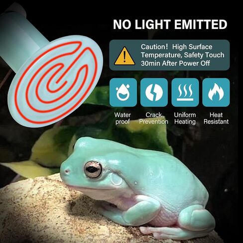 Simple Deluxe 150W 2-Pack Ceramic Heat Emitter Reptile Heat Bulb No Light, LCD Digital Aquarium Thermometer, for Reptile Amphibian, 2 Pack + Thermometer, Green in Saudi Arabia
