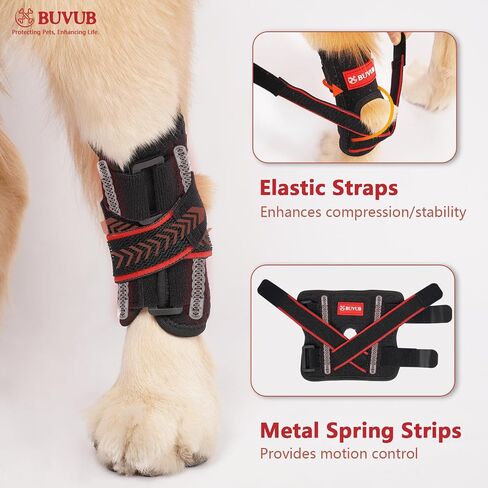 Dog Leg Brace for Rear Hock Built-In Metal Spring Strips Dog Hock Brace Rear Leg Support for Sprains, Arthritis, Ligament Injuries, Post-Op Recovery with Adjustable Compression Straps (Medium) in Saudi Arabia