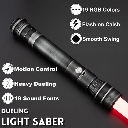 Lightsaber,Smooth Swing Dueling Light Saber,18 Set Sound Effects with 19 Colors Change,Motion Control Premium Metal Handle,Adults and Kids Collectible Roleplay Item（105cm） in Saudi Arabia