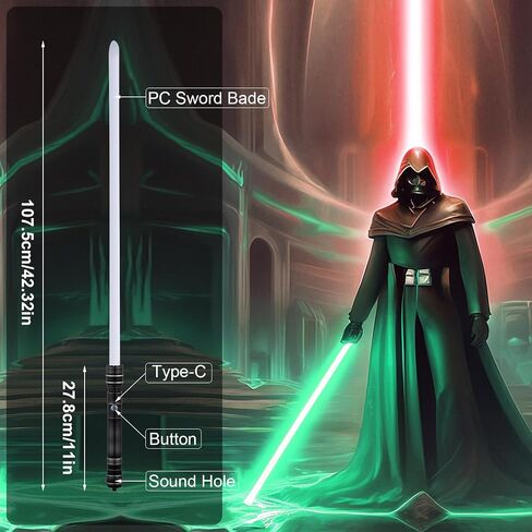 Lightsaber,Smooth Swing Dueling Light Saber,18 Set Sound Effects with 19 Colors Change,Motion Control Premium Metal Handle,Adults and Kids Collectible Roleplay Item（105cm） in Saudi Arabia