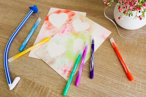 Maped Creativ Blow Art Kit - 24x Felt Tip Pens and 2x Airbrush Tools - Children's Craft Art Kit in Saudi Arabia