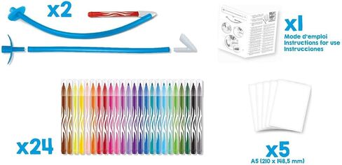 Maped Creativ Blow Art Kit - 24x Felt Tip Pens and 2x Airbrush Tools - Children's Craft Art Kit in Saudi Arabia
