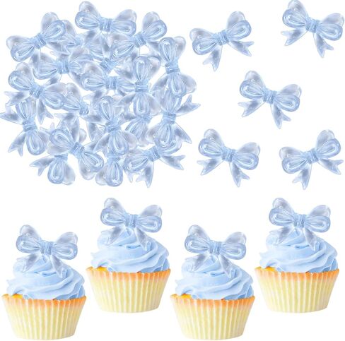 30 pcs cupcake topcake toppers bowknot cake toppers bow cupcake chicks bowknot birth in Kuwait