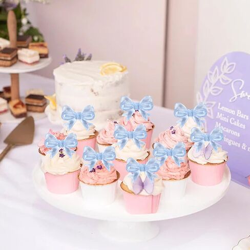30 pcs cupcake topcake toppers bowknot cake toppers bow cupcake chicks bowknot birth in Kuwait