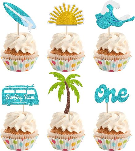 Rsstarxi 10 Pack Palm Tree Cake Topper Plastic Green Palm Tree Coconuts Cupcake Toppers Summer Beach Theme Palm Tree Decorations for Hawaii Baby Shower Birthday Party Cake Decorations in Kuwait