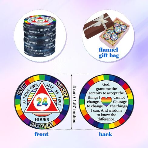12 Pcs Aa Chips and Medallions Sobriety Recovery Monthly Chips 24hr Newcomer 1-11 Months Aa Tokens Alcoholics Anonymous Medallion (Classic) in Saudi Arabia