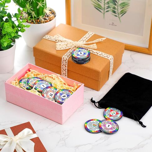 12 Pcs Aa Chips and Medallions Sobriety Recovery Monthly Chips 24hr Newcomer 1-11 Months Aa Tokens Alcoholics Anonymous Medallion (Classic) in Saudi Arabia