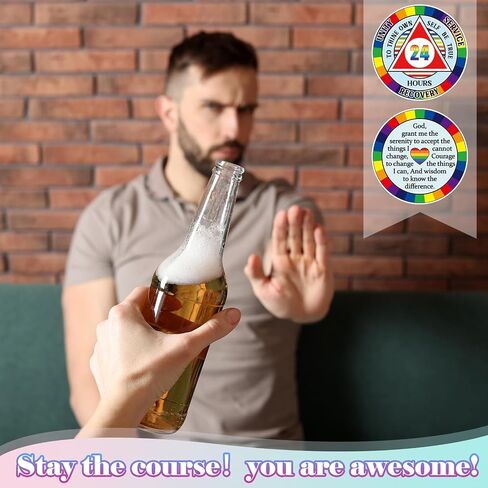 12 Pcs Aa Chips and Medallions Sobriety Recovery Monthly Chips 24hr Newcomer 1-11 Months Aa Tokens Alcoholics Anonymous Medallion (Classic) in Saudi Arabia