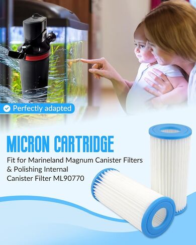 4 Pack Micron Cartridge Replacement Fit for Marineland Magnum Canister Filters/Polishing Internal Canister Filter ML90770 Replace PA0140 in Saudi Arabia