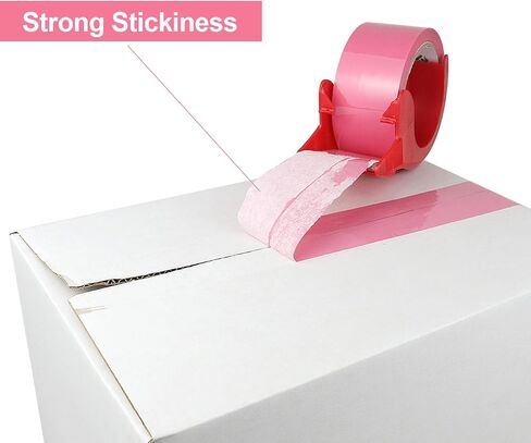 BOMEI PACK Pink Packing Tape with Dispenser, 2.6 Mil 1.88 Inch x 60 Yards, 6 Refills Rolls Pink Box Tape for Moving, Shipping and Packaging in Kuwait