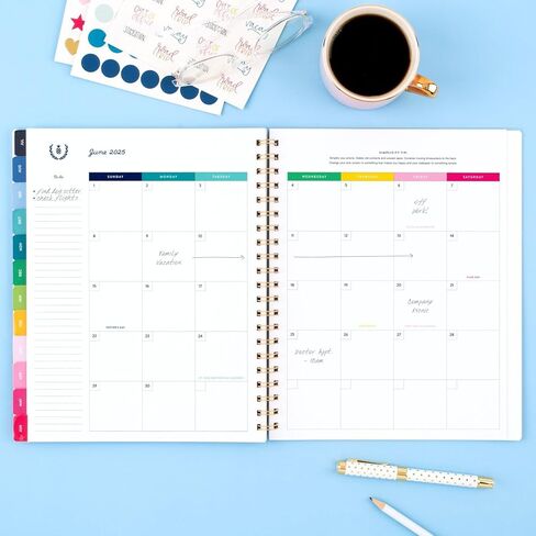 AT-A-GLANCE Planner 2025-2026 Academic, Simplified by Emily Ley, Weekly & Monthly, 8-1/2" x 11", Large, Monthly Tabs, Flexible Cover, Petite Floral (EL38-905A) in Kuwait