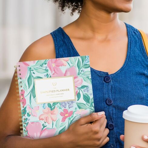 AT-A-GLANCE Planner 2025-2026 Academic, Simplified by Emily Ley, Weekly & Monthly, 8-1/2" x 11", Large, Monthly Tabs, Flexible Cover, Petite Floral (EL38-905A) in Kuwait