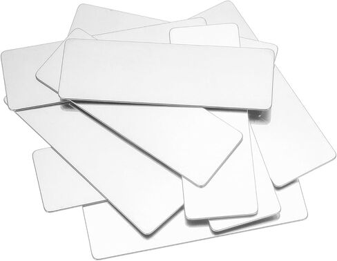 MECCANIXITY 10 Pack 2x 3/4 inch Metal Engraving Blank Stainless Steel Blank Metal Blank Tags Stamping Metal Stamping in Kuwait