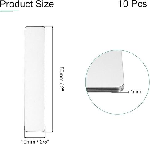 MECCANIXITY 10 Pack 2x 3/4 inch Metal Engraving Blank Stainless Steel Blank Metal Blank Tags Stamping Metal Stamping in Saudi Arabia