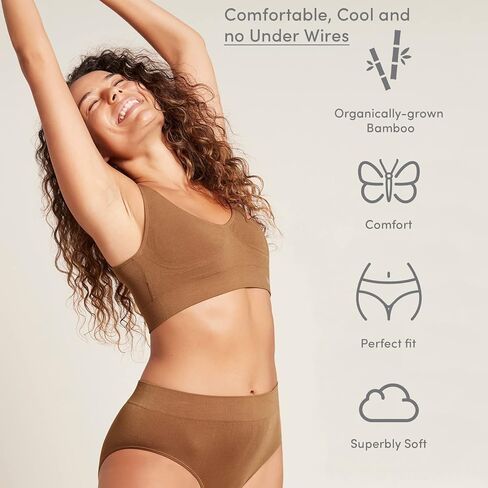 Boody Women's Shaper Bra - Crop Pullover Seamless Bralettes for Women - Wireless & No Padding for Light Support, 80% Viscose Made from Bamboo for All-Day Comfort - White, Medium in Saudi Arabia