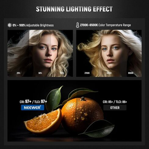 NEEWER CB120B 120W LED Video Light مع 2.4G&APP Control COB Bi Color 2700K-6500K 78000lux at 1m/CCT Mode/CRI97/12 Scenes/Bowens Mount إضاءة الإخراج المستمر للتصوير الفوتوغرافي في الاستوديو/تسجيل الفيديو in Kuwait