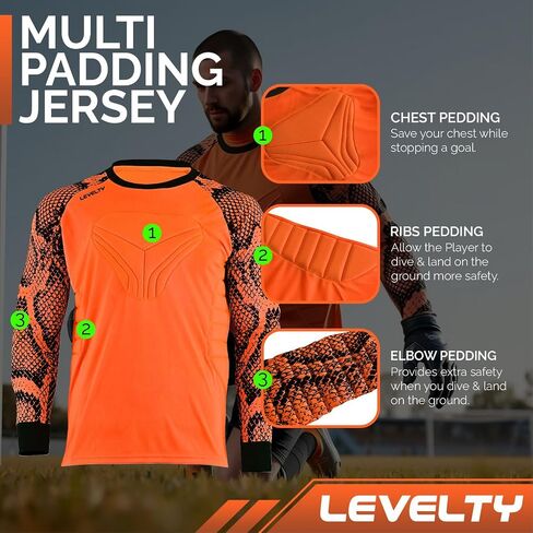 Multi Padded Goalkeeper Jersey Adult/Kids Football Shirt Long Sleeve Goalie Soccer Mens Goalkeeper Jersey in Saudi Arabia