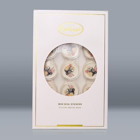 FSALISA COLOR WAX SEAL ملصقات 30PCS مغلف دعوة الزفاف ، ملصقات شمع الختم للاصطدام الذاتي لبطاقات دعوات عيد الميلاد رسائل حزم النبيذ غلاف هدية (Lily#) in Kuwait