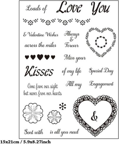 Wedding Cake Ring Pattern Clear Stamps Love Dove Flower Transparent Seal Clear Stamps for Holiday Card Making Decoration and DIY Scrapbooking Album DIY Crafts in Kuwait