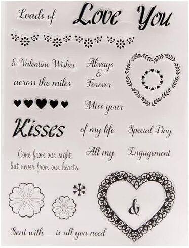 Wedding Cake Ring Pattern Clear Stamps Love Dove Flower Transparent Seal Clear Stamps for Holiday Card Making Decoration and DIY Scrapbooking Album DIY Crafts in Kuwait