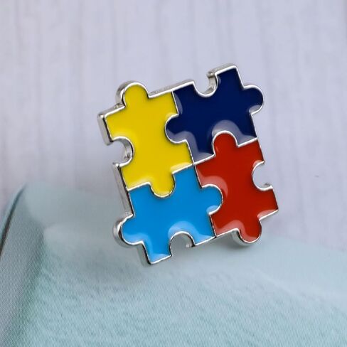 WANDIC 10 PCS Autism Awareness Pins,Colorful Puzzle Pieces Badges Hope Lapel Pin Metal Autism Brooches for Autism Events Clothing Decor in Saudi Arabia