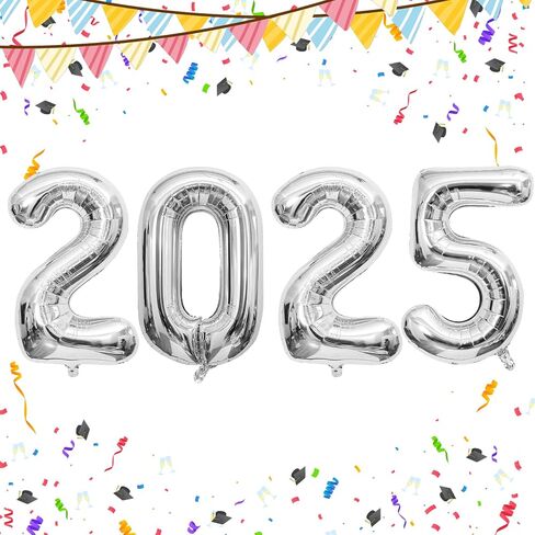Graduation Decorations 2025 Balloons, Gold Large 42 Inch Foil Number Balloons for 2025 Graduation Party Decor, New Year Party Supplies in Saudi Arabia