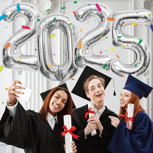 Graduation Decorations 2025 Balloons, Gold Large 42 Inch Foil Number Balloons for 2025 Graduation Party Decor, New Year Party Supplies in Saudi Arabia