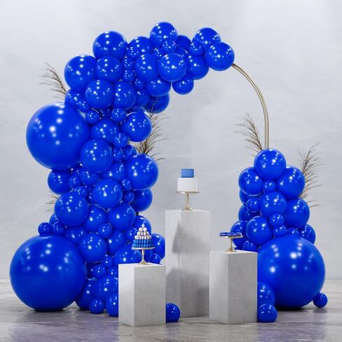 Partywoo Royal Blue Balloons 128 PCS بأحجام مختلفة من 18 12 10 5 5 بوصات أزرق غامق بونون بونون القوس المتجول للتخرج في 4 يوليو من زخارف عيد ميلاد الطفل الأزرق-Y59 in Kuwait