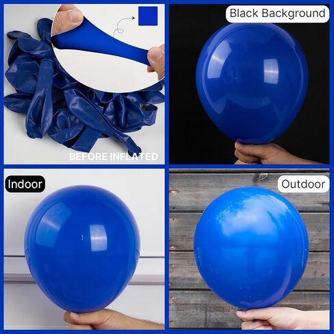 Partywoo Royal Blue Balloons 128 PCS بأحجام مختلفة من 18 12 10 5 5 بوصات أزرق غامق بونون بونون القوس المتجول للتخرج في 4 يوليو من زخارف عيد ميلاد الطفل الأزرق-Y59 in Kuwait
