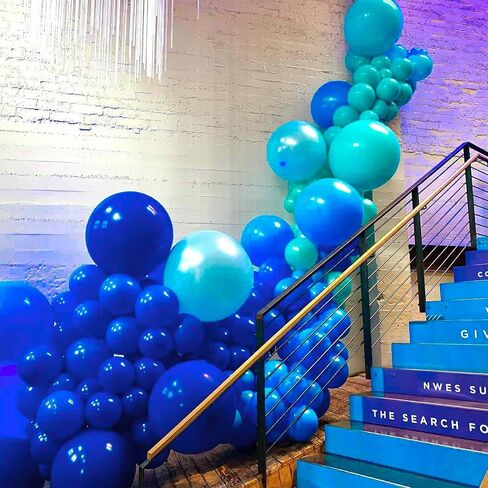 Partywoo Royal Blue Balloons 128 PCS بأحجام مختلفة من 18 12 10 5 5 بوصات أزرق غامق بونون بونون القوس المتجول للتخرج في 4 يوليو من زخارف عيد ميلاد الطفل الأزرق-Y59 in Kuwait