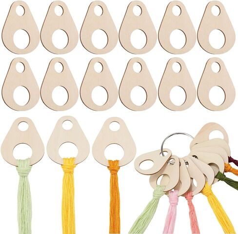 GORGECRAFT 100Pcs Teardrop Embroidery Floss Drops Wood Thread Cross Stitch Bobbins 5 x 4.4CM Winding Board Card Needlework Thread Organization with Floss Ring for Craft DIY Sewing Storage Supplies in Kuwait