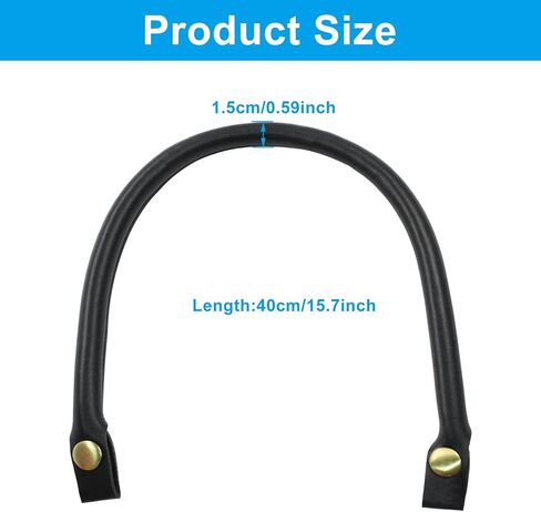 2 Pcs 15.7 Inch Leather Purse Handles, PU Leather Purse Straps, Bag Handles for Bag Making(Black) in Saudi Arabia