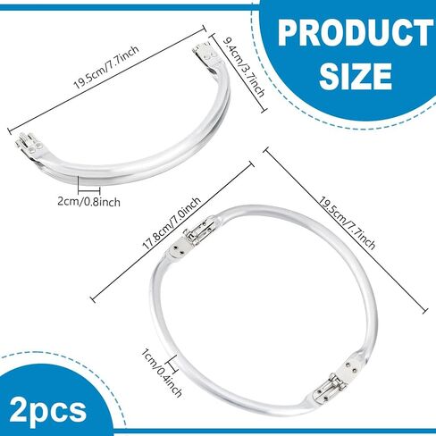 PH PandaHall 2pcs Purse Frame Kiss Clasp Internal Tubular Frame, 7.6inch U-Shaped Aluminum Purse Frame Clasp Replacements for DIY Purse Handle Bag Making Sewing Clutch Crafts in Kuwait