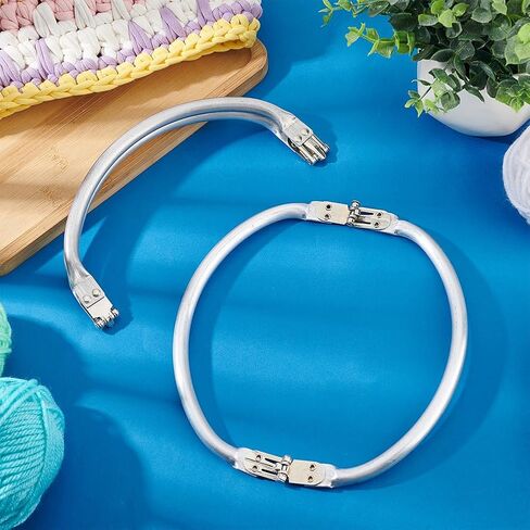 PH PandaHall 2pcs Purse Frame Kiss Clasp Internal Tubular Frame, 7.6inch U-Shaped Aluminum Purse Frame Clasp Replacements for DIY Purse Handle Bag Making Sewing Clutch Crafts in Kuwait