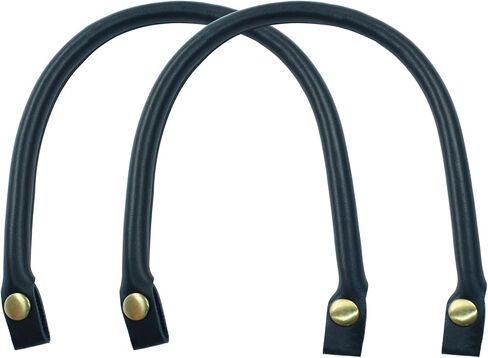 2 Pcs 15.7 Inch Leather Purse Handles, PU Leather Purse Straps, Bag Handles for Bag Making(Black) in Saudi Arabia