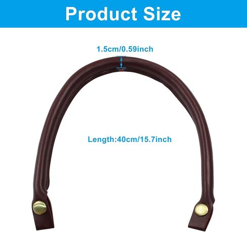 2 Pcs 15.7 Inch Leather Purse Handles, PU Leather Purse Straps, Bag Handles for Bag Making(Black) in Saudi Arabia