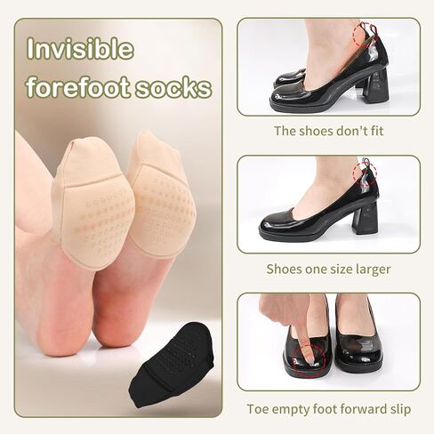 Keroius Toe Topper Liner Invisible Socks,Honeycomb Fabric Forefoot Socks Pads ,Sponge Cushion No Show Women's Half Socks in Saudi Arabia