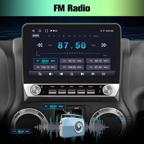 AWESAFE Car Radio Stereo Upgrade 2GB+64GB for Jeep Wrangler JK 2007-2018 Dodge Ram 1500 2500 2009 2010 2011 2012 Grand Cherokee with CarPlay in Saudi Arabia