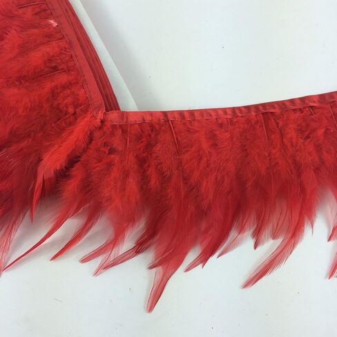 Sowder 2 ياردة Natural Rooster Hackle Feather Trim Fringe 4-6 "في DIST DIY DIROUTY (Black) in Kuwait