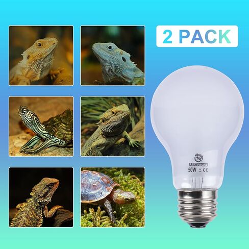 مصباح حرارة الزواحف ، مصابيح مصباح حرارة UVA UVB ، E26 مصباح حرارة السلحفاة ذوات 50W 4PACK ، وضوء من التنين الملتحي ، السحلية ، الأفعى والضفدع in Kuwait