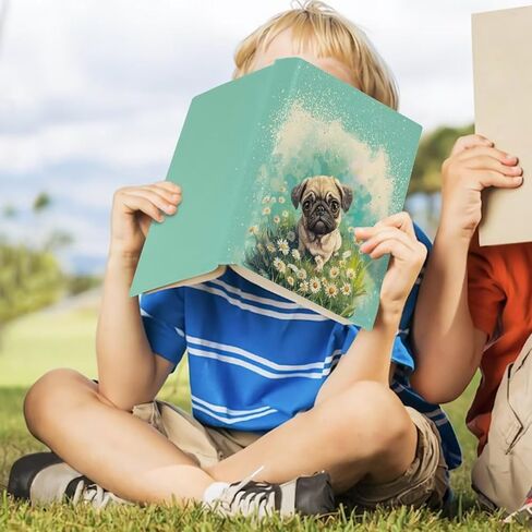 DISNIMO Book Covers for Hardcover Daisy Pug Stretchable Book Sox Book Protector for Hardcover Textbooks Cute Book Sleeve Covers for Women Kids Girls School Supplies Gift for Book Lover Green in Kuwait