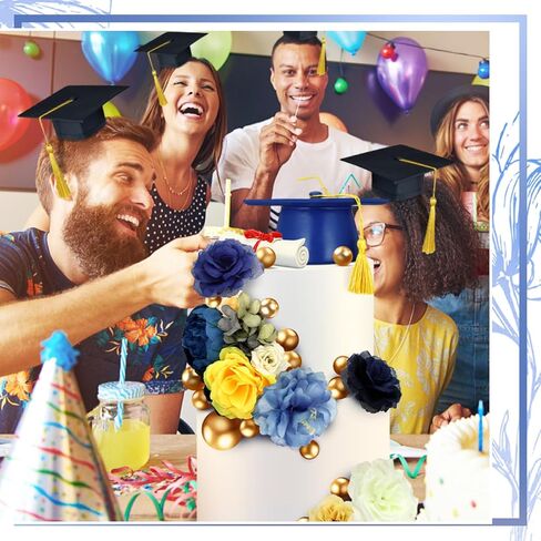 50 PCS Cake Cake Cupcake Cappers Toppers Cap و Diploma Gold Balls Kit Congrats Grad Cake Decorations for 2025 Master Tervement Party Secortations High Schools (Pink) in Saudi Arabia