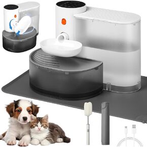 Smart Wireless Pet Water Fountain, 3L Filterless Cat Water Fountain, Rechargeable Automatic Water Dispenser for Cats, Wastewater Separation Always Fresh Water