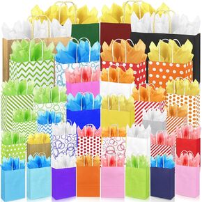 keeparty 36 pcs متنوع بأحجام الهدايا أكياس الهدايا بشكل مثالي لحفلات الزفاف partie and Holidays 4 بأحجام وألوان متعددة متوفرة