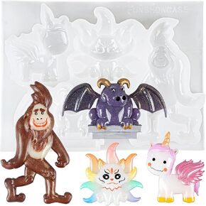 Fantasy Animal Silicone Molds Creature for Polymer Clay Craft, Sugarcraft Fondant Cake Decorationg, Epoxy Casting, UV Resin Jewelry Making