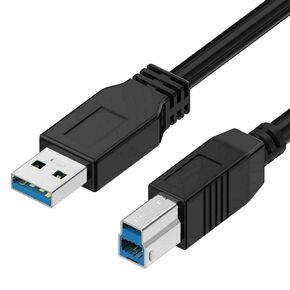 USB3.0 PC/Mac Data Transfer Sync SuperSpeed Cable Cord for Epson Workforce ES-400 II Color Duplex Desktop Document Scanner