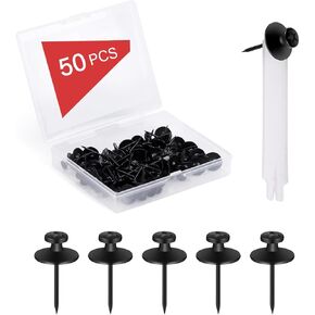 50 PCS Thumb Tooms for Wall Picture Hoosers ، Piction Picture Hanging Dails Kit ، Push Pins Wall Hooks ، Decord Thumbtacks for Thumbtacks for Tapestry Frame Art Photos (Black & Gold)