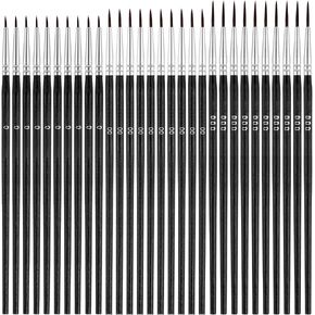 30 PCS فرشاة الطلاء المصغرة للتفاصيل الدقيقة ، فرش الطلاء التفصيلية الصغيرة مع 3 حجم#0#00#000 ، فرش بطانة صغيرة من أجل مصغرة 40 كيلو بيل