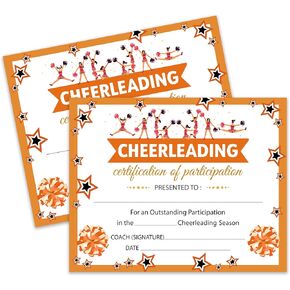 شهادة مشاركة المشاركة ، شهادة الإنجازات لمشجعي فريق CHEER ، 25 شهادات منافسة الرياضة ، وتشجيع هدايا الرماة لحفلات الحفلات -12