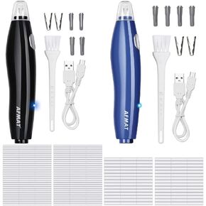 Afmat Electric Eraser للفنانين ، 280 عبوات ممحاة ، ممحاة كهربائية قابلة للشحن للرسم ، تم إعادة شحن الممحاة الفنانين للصياغة والرسم والرسم والأدوات التفصيلية ذات اللون الأزرق والأزرق